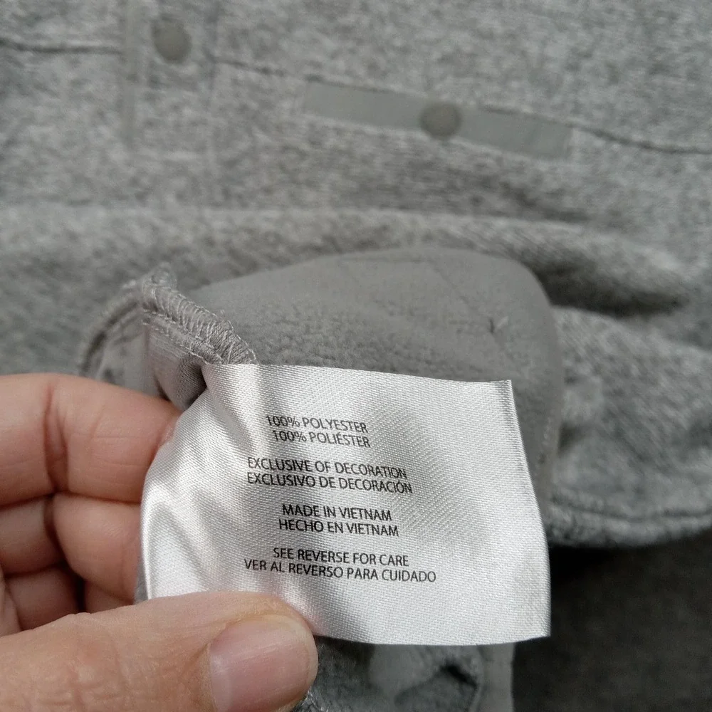 Eddie Bauer Sweatshirt Mens 2XL‎ Gray Snap Button Henley Fleece Pullover Pockets - Picture 4 of 8